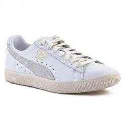 Buty do chodzenia męskie Puma Clyde Base. Białe buty sportowe na co dzień męskie Puma, z gumy, bez zapięcia, trekkingowe. Za 316.00 zł.