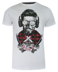T-shirt Biały Bawełniany, z Nadrukiem, Barber w Okularach, Hipster, Krótki Rękaw, Męski -BRAVE SOUL. Białe t-shirty męskie Brave Soul, na lato, m, bez wzorów, z bawełny, bez kołnierzyka. Za 69.00 zł.