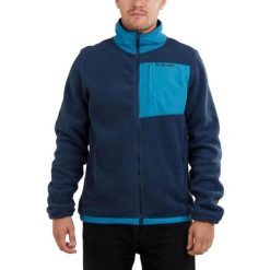 Sweter polarowy męski Fundango Haven Hybrid. Niebieskie kardigany męskie Fundango, m, bez wzorów, z polaru, sportowe, bez kołnierzyka. Za 419.90 zł.
