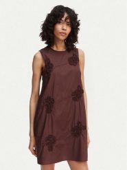 Marella Sukienka codzienna Barca 2613221302 Brązowy Regular Fit. Brązowe sukienki damskie Marella, na co dzień, bez wzorów, z bawełny, bez kołnierzyka, bez ramiączek, proste. Za 1,249.00 zł.