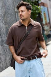 Pasek męski skórzany do spodni casual garnituru automat gładki ciemno brązowy Beltimore A41 : Kolory - brązowy, beżowy, Rozmiar pasków - r.120-135 cm. Brązowe paski męskie bez wzorów, ze skóry, casualowe. Za 64.99 zł.