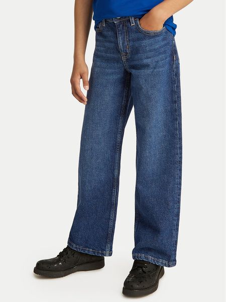 Calvin Klein Jeans Jeansy IG0IG02710 Granatowy Wide Leg. Niebieskie spodnie dziewczęce Calvin Klein Jeans, z bawełny. Za 179.99 zł.