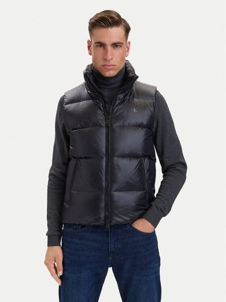 Calvin Klein Jeans Kamizelka LV04RH504G Czarny Regular Fit. Czarne kamizelki męskie Calvin Klein Jeans, l, z jeansu. Za 849.99 zł.
