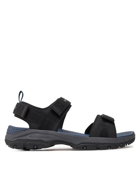Skechers Sandały Tresmen-Ryer 205112/BLK Czarny. Czarne sandały męskie Skechers, ze skóry, bez zapięcia. Za 179.99 zł.