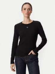 Calvin Klein Jeans Bluzka LV047H259G Czarny Regular Fit. Czarne bluzki damskie Calvin Klein Jeans, xl, bez wzorów, z bawełny, bez kołnierzyka, bez ramiączek. Za 289.99 zł.