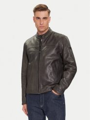 JOOP! Kurtka skórzana Cleary 80000863 Szary Regular Fit. Szare kurtki męskie Joop!, m, bez wzorów, ze skóry, bez kaptura. Za 1,529.00 zł.
