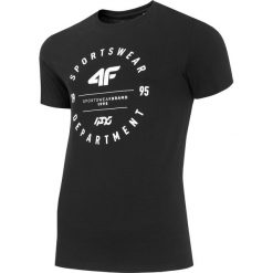 T-shirt męski TSM249 - głęboka czerń. T-shirty męskie 4f, m, bez wzorów, z bawełny, bez kołnierzyka. W wyprzedaży za 39.99 zł.