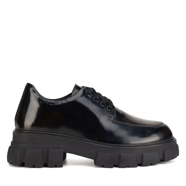 Półbuty Badura. Czarne półbuty damskie Badura, bez wzorów, bez obcasa, na płaskiej podeszwie. Za 229.99 zł.