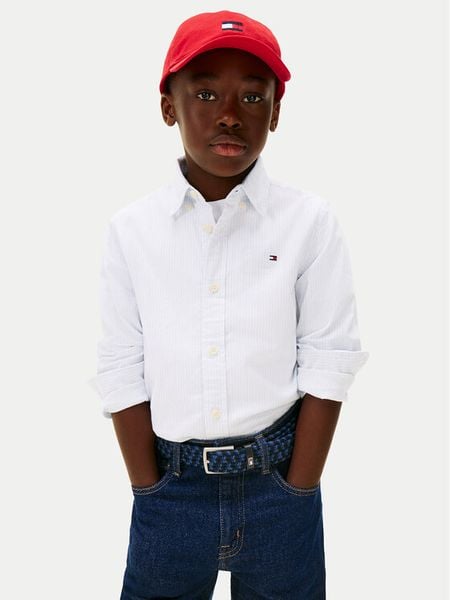 Tommy Hilfiger Koszula Ithaca KB0KB09605 Błękitny Regular Fit. Niebieskie koszule chłopięce Tommy Hilfiger, bez wzorów, z bawełny, bez kołnierzyka, bez ramiączek. Za 289.99 zł.