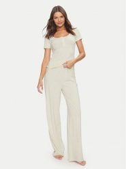 Guess Piżama O4YX02 KBBU1 Écru Regular Fit. Piżamy damskie Guess, s, z aplikacjami, z bawełny, bez ramiączek. Za 249.99 zł.