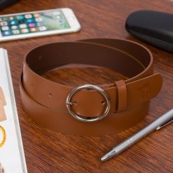 Pasek skórzany BELTIMORE brązowy B82 r.85-100 cm. Brązowe paski damskie bez wzorów. Za 49.99 zł.