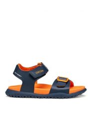 Geox Sandały J Sandal Fusbetto Bo J35HMA 000BC C0659 S Granatowy. Niebieskie sandały chłopięce Geox, ze skóry, bez zapięcia. Za 209.99 zł.