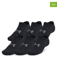 Under Armour Skarpety sportowe (6 par) "Essential No Show" w kolorze czarnym rozmiar: S. Czarne skarpetki męskie Under Armour, bez wzorów, z materiału. Za 61.45 zł.
