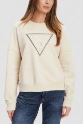 GUESS Beżowa damska bluza z cyrkoniami Rachele, Rozmiar XL. Brązowe bluzy bez kaptura damskie Guess, m. W wyprzedaży za 284.99 zł.