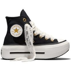 Buty sportowe Converse Chuck Taylor All Star Lift Double Stack Lace. Czarne buty sportowe na co dzień damskie Converse, bez wzorów, z materiału. Za 690.00 zł.