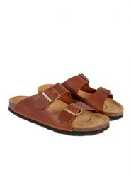 BABUNKERS Family Skórzane klapki w kolorze brązowym rozmiar: 41. Brązowe klapki i japonki męskie BABUNKERS Family, ze skóry. Za 130.99 zł.