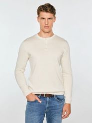 Sweter męski bawełniany perłowy finos 103. Białe swetry męskie Big Star, l, bez wzorów, z bawełny, bez kołnierzyka. Za 199.99 zł.
