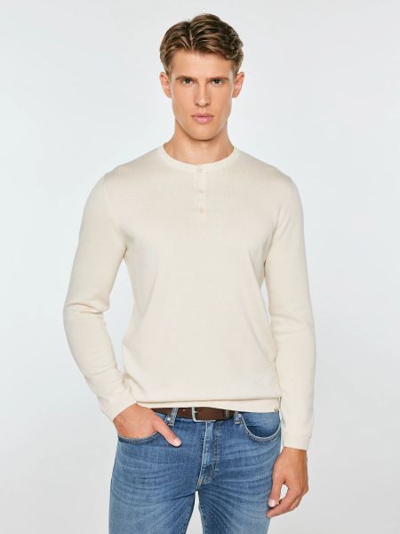 Sweter męski bawełniany perłowy finos 103. Białe swetry męskie Big Star, l, bez wzorów, z bawełny, bez kołnierzyka. Za 199.99 zł.