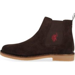 U.S. POLO ASSN. buty za kostkę męskie Must 42 brązowy. Brązowe buty wizytowe męskie U.S. Polo Assn., bez zapięcia. W wyprzedaży za 335.00 zł.
