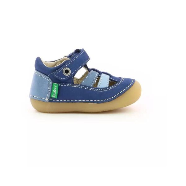 Sandały KICKERS SUSHY Niebieski. Niebieskie sandały męskie Kickers, ze skóry, bez zapięcia. Za 233.35 zł.