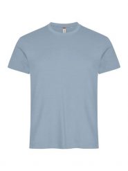 Clique Basic-T – Męski T-shirt o dopasowanym kroju z bawełny – Soft Blue. Niebieskie t-shirty męskie CLIQUE, m, bez wzorów, z bawełny, bez kołnierzyka. Za 82.57 zł.