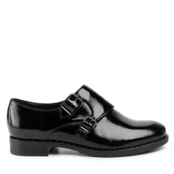 Oxfordy GINO ROSSI. Czarne półbuty damskie Gino Rossi, bez wzorów, bez obcasa. Za 379.99 zł.