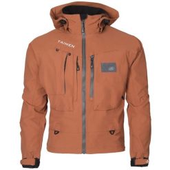 Kurtka wędkarska do brodzenia Taimen Selenga - Dusty Orange. Brązowe kurtki męskie TAIMEN, xs, bez wzorów, sportowe, bez kaptura. Za 649.99 zł.