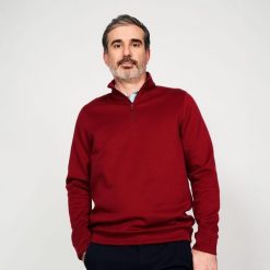 Bluza do golfa męska Inesis MW500. Czerwone bluzy bez kaptura męskie INESIS, m, z elastanu. W wyprzedaży za 89.99 zł.