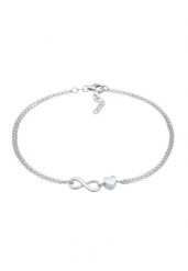Elli Damska bransoletka na kostkę serce nieskończoność symbol miłości basic w srebrze próby 925 Sterling Silver Biżuteria dla stóp 1 ct Damski. Szara bransoletki damskie Elli, srebrne. Za 353.99 zł.