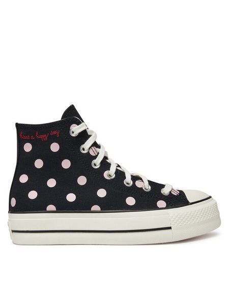 Converse Trampki Chuck Taylor All Star Lift Platform Polka Dots A10688C Czarny. Czarne trampki i tenisówki damskie Converse, bez wzorów, z materiału. Za 289.99 zł.