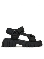 JENNY Sandały JACKIE WYL04058-1 Czarny. Czarne sandały damskie Jenny, bez wzorów, z materiału, bez obcasa, na płaskiej podeszwie. Za 119.99 zł.