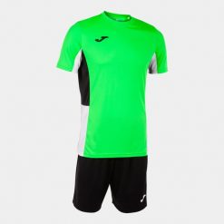 Zestaw Sportowy Joma Danubio II Fluorescencyjna Zielen i Czerń. Czarne spodnie dresowe damskie Joma, bez wzorów, z dresówki. Za 175.99 zł.