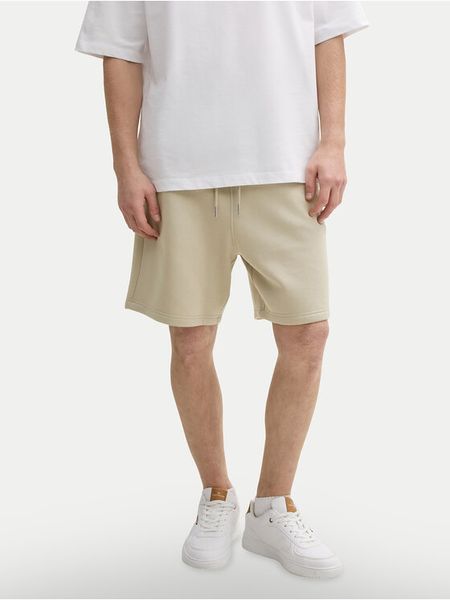 Tom Tailor Denim Szorty sportowe 1045584 Beżowy Regular Fit. Brązowe szorty męskie Tom Tailor Denim, bez wzorów, z denimu, sportowe. Za 79.99 zł.