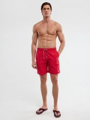 BIG STAR Szorty kąpielowe w kolorze czerwonym rozmiar: M. Czerwone szorty sportowe męskie Big Star, m, z materiału, outdoorowe. Za 89.99 zł.