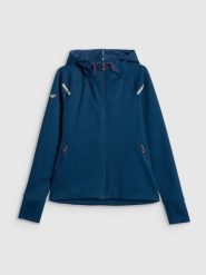 4F Bluza dresowa slim z kapturem damska - turkusowa L. Niebieskie bluzy z kapturem damskie 4f, l, z dresówki. Za 199.99 zł.