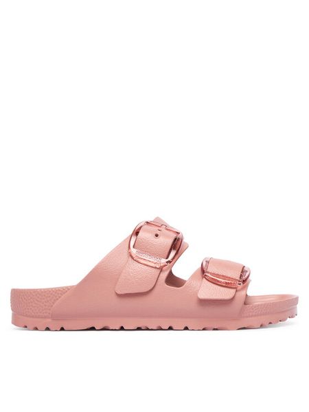 Birkenstock Klapki Arizona Big Buckle 1032032 Różowy. Czerwone klapki damskie Birkenstock, bez wzorów, z syntetyku, bez obcasa. Za 269.99 zł.