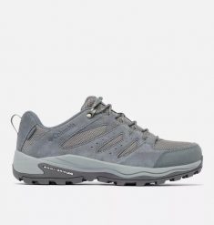 Buty trekkingowe męskie, Redmond IV Low WP. Szare buty trekkingowe męskie Columbia, z materiału, przed kostkę, bez zapięcia, trekkingowe. Za 452.00 zł.