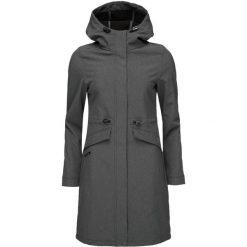 Damski płaszcz typu softshell Loap Lunara Ciemnoszary. Szare płaszcze damskie ZSPORT, na zimę, s, bez wzorów, z softshellu, eleganckie. Za 304.99 zł.