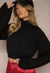 Czarna Krótka Bluza ze Stójką Benola. Czarne bluzy bez kaptura damskie Renee, l, z jeansu. Za 99.99 zł.