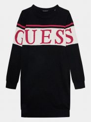 Guess Sukienka dzianinowa J3BK16 Z38B0 Czarny Regular Fit. Czarne sukienki dziewczęce Guess, z aplikacjami, z bawełny, bez ramiączek. Za 139.99 zł.