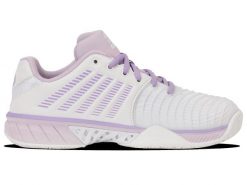Buty sportowe - Padel - damskie - K-SWISS - EXPRSLIGHT3 HB - białe z orchideą. Fioletowe buty sportowe na co dzień damskie K-Swiss, bez wzorów. Za 259.00 zł.
