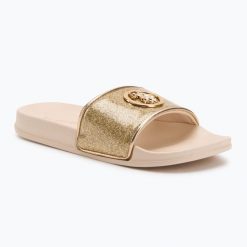Klapki damskie U.S. Polo Assn. IVY002A. Żółte klapki damskie U.S. Polo Assn., bez wzorów, z materiału, bez obcasa. Za 129.99 zł.