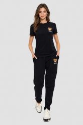 MOSCHINO Czarne damskie spodnie dresowe Home Pants, Rozmiar S. Czarne spodnie dresowe damskie MOSCHINO, s, bez wzorów, z dresówki. Za 649.00 zł.