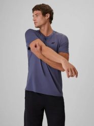 T-shirt treningowy z wykończeniem szybkoschnącym męski 4F 4FWAW26TFTSM2355. Niebieskie t-shirty męskie 4f, m, bez wzorów, z dzianiny, bez kołnierzyka. Za 79.99 zł.