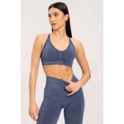 Stanik fitness cardio damski Gym Glamour seamless dark. Niebieskie biustonosze sportowe damskie GYM GLAMOUR, bez wzorów. Za 159.99 zł.