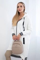 Bluza na suwak z kapturem ecru. Bluzy z kapturem damskie KESI, l, z bawełny. Za 355.46 zł.