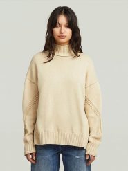 G-Star Sweter w kolorze beżowym rozmiar: S. Brązowe golfy damskie G-Star, s, bez wzorów, z bawełny, bez ramiączek. Za 172.95 zł.