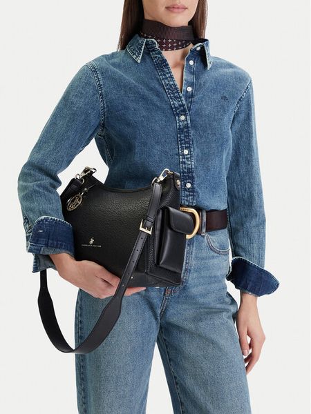 Beverly Hills Polo Club Torebka CEO-BHPC-L-001-09 Czarny. Czarne listonoszki damskie Beverly Hills Polo Club, bez wzorów, z materiału, bez dodatków. Za 219.99 zł.