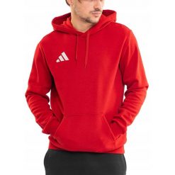 Bluza Męska adidas Entrada 26 z Kapturem Bawełniana Sportowa Hoody roz. XXL. Czerwone bluzy sportowe męskie Adidas, bez wzorów, z bawełny, sportowe, bez kołnierzyka, bez ramiączek. Za 132.99 zł.