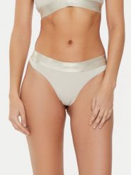 Calvin Klein Underwear Stringi 000QF7997E Beżowy. Brązowe stringi damskie Calvin Klein Underwear, l, bez wzorów, z bawełny. Za 59.99 zł.